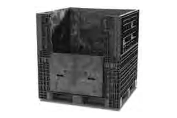 48x45x50 Standard-Duty Collapsible Bulk Container, Deep Doors