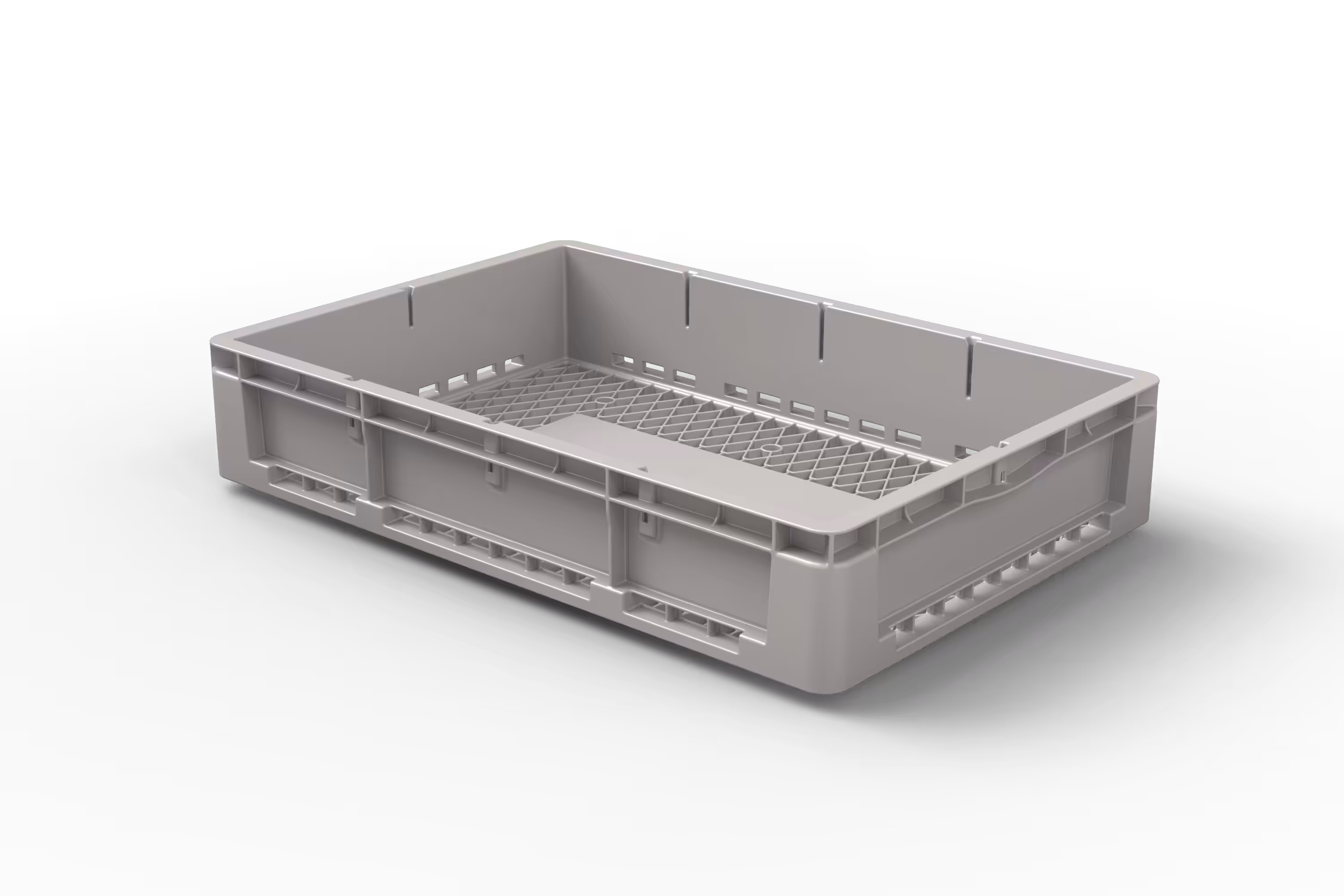 600x400x120 Stack-Only Automation Container with Hybrid Bottom