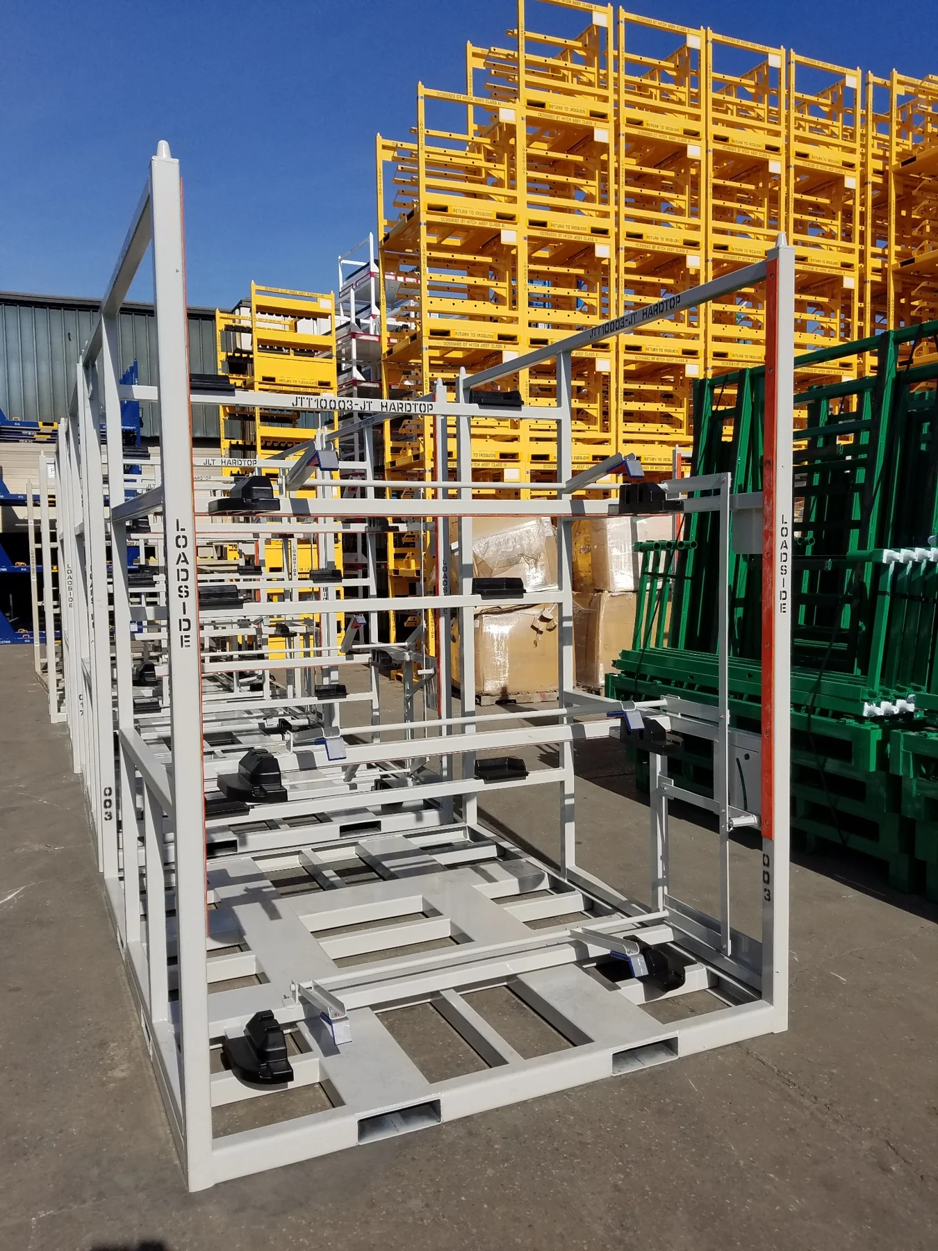 Custom steel shipping racks